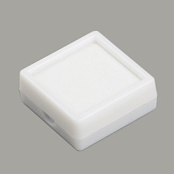 Белый Набор посуды из пластмассы ювелирных изделий коробки, бархатом внутри, квадратный, белые, 40x40x15 мм