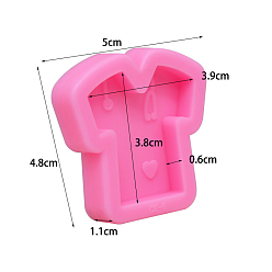 Ярко-Розовый Форма одежды diy кулон силиконовые формы, для изготовления брелка, формы для литья смолы, для уф-смолы, изготовление ювелирных изделий из эпоксидной смолы, ярко-розовый, 48x50x11 мм, внутренний диаметр: 38x39 мм
