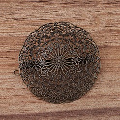 Antique Bronze Iron Flower Hair Pin, Ponytail Holder Statement, Hair Accessories for Women, Antique Bronze, 50mm