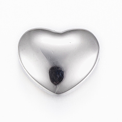 Stainless Steel Color 304 Stainless Steel Beads, Heart, Stainless Steel Color, 10x12x5mm, Hole: 1.6mm