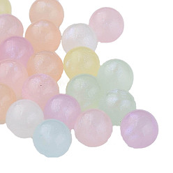 Couleur Mélangete Perles acryliques transparentes, perles de paillettes, ronde, sans trou, couleur mixte, 8mm, environ 1600 / pcs / 500 g