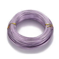 Lilas Fil d'aluminium rond, fil d'artisanat flexible, pour la fabrication artisanale de poupée de bijoux de perles, lilas, Jauge 12, 2.0mm, 55m/500g(180.4 pieds/500g)
