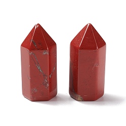 Красный Камень Украшение дисплея скульптуры из натуральной красной яшмы, исцеляющие каменные палочки, для рейки чакра медитативная терапия decos, пуля/шестиугольная призма, 35~37x17~17.5x15~16 мм