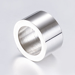 Stainless Steel Color 304 Stainless Steel Beads, Large Hole Beads, Column, Stainless Steel Color, 13x7mm, Hole: 8.5mm
