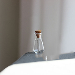 Прозрачный Миниатюрные стеклянные бутылки, с пробками, пустые бутылки желаний, для аксессуаров для кукольного домика, изготовление ювелирных изделий, прозрачные, 28x17 мм