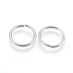 Stainless Steel Color 304 Stainless Steel Open Jump Rings, Stainless Steel Color, 16x1.5mm, Inner Diameter: 13mm, 500pcs/bag