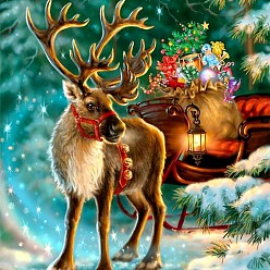 Олень Diy рождественская тема прямоугольный набор для алмазной живописи, включая сумку со стразами из смолы, алмазная липкая ручка, поднос тарелка и клей глина, олень, 400x300 мм