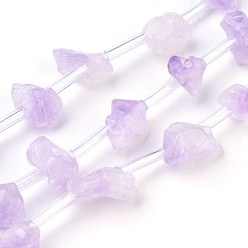Amethyst Natural Amethyst Beads Strands, Nuggets, 3~12x4~9mm, Hole: 0.8mm, about 28pcs/strand, 15.7~15.9 inch(40~40.5cm)
