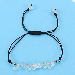 Cristal de Quartz Bracelets de perles tressées en cristal de quartz naturel, 8-5/8 pouce (22 cm)