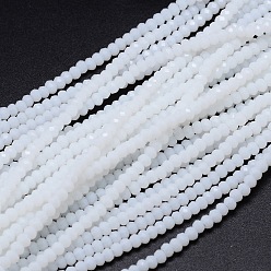 Blanc Perles de verre rondelle à facettes, blanc, 2.8~3x2mm, Trou: 0.8mm, Environ 165~169 pcs/chapelet, 15.7~16.1 pouce (40~41 cm)
