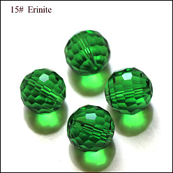 Verde Imitación perlas de cristal austriaco, aaa grado, facetado (96 facetas), rondo, verde, 8 mm, agujero: 0.9~1 mm