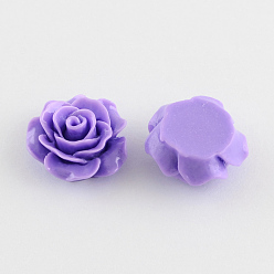 Средний Фиолетовый Плоской задней волосы и костюм аксессуары украшения записках украшения смола цветок вырос кабошоны, средне фиолетовый, 19x8 мм