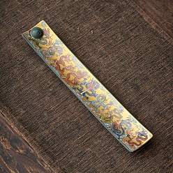 Gold Porcelain Incense Burners,  Rectangle Incense Holders, Home Office Teahouse Zen Buddhist Supplies, Gold, 227x40mm