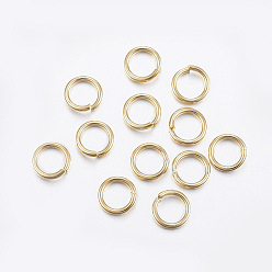 Real 24K Gold Plated 304 Stainless Steel Open Jump Rings, Real 24K Gold Plated, 18 Gauge, 10x1mm, Inner Diameter: 8.5mm