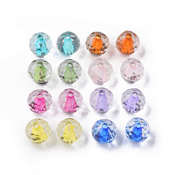 Mixed Color Transparent Acrylic Beads, Round, Faceted, Mixed Color, 8mm, Hole: 1.6mm, about 1810pcs/500g