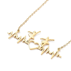 Oro 304 collares con colgante de acero inoxidable para mujer, corazón con bailarina, dorado, 17.72 pulgada (45 cm)
