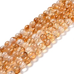 Citrine Natural Citrine Bead Strands, Round, 8~8.5mm, Hole: 1mm, about 48pcs/strand, 15.16''(38.5cm)