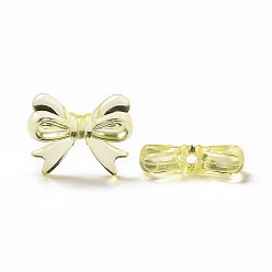Jaune Champagne Perles acryliques transparentes, bowknot, jaune champagne, 14x18x4.5mm, Trou: 2mm, environ917 pcs / 500 g