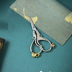 Платиновый & Золотой Ножницы из нержавеющей стали, ножницы для вышивания, швейные ножницы, с ручкой из цинкового сплава, ракушка/дельфин/морская звезда, платиной и золотом, 125x65 мм