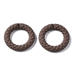Rosy Brown Spray Painted CCB Plastic Linking Rings, Quick Link Connectors, for Jewelry Chain Making, Ring, Rosy Brown, 39x39x7.5mm, Inner Diameter: 24mm