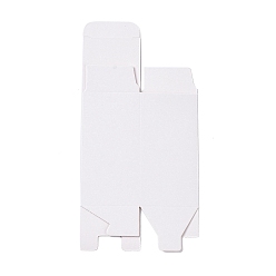 Blanc Boîte cadeau en papier cartonné, avec fenêtre visuelle pvc, pour la tarte, biscuits, stockage de friandises, rectangle, blanc, 5.1x5.1x10 cm
