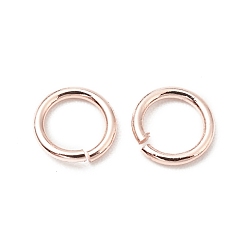 Rose Gold Brass Jump Rings, Open Jump Rings, Long-Lasting Plated, Cadmium Free & Lead Free, Round Ring, Rose Gold, 5x0.7mm, 21 Gauge, Inner Diameter: 3.5mm