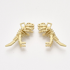 Matte Gold Color Smooth Surface Alloy Pendants, 3D Dinosaur Bones, Matte Gold Color, 29x36x10mm, Hole: 3x4mm