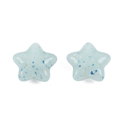 Светло-Синий Непрозрачные акриловые бусины в стиле мраморного камня, звезда, голубой, 19x20x8.5 мм, отверстие : 2 мм