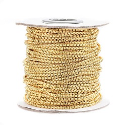 Golden 304 Stainless Steel Venetian Chains Box Chains, with Spool, Unwelded, for Jewelry Making, Golden, 2x2x1mm, about 82.02 Feet(25m)/roll