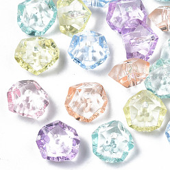 Mixed Color Transparent Acrylic Beads, Chips, Mixed Color, 12x11x6.5mm, Hole: 1.6mm, about 1310pcs/500g
