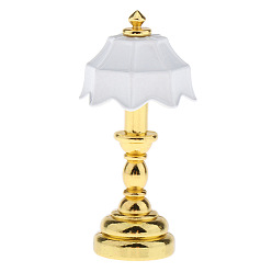 Oro Adornos de lámpara de mesa de aleación en miniatura, accesorios de casa de muñecas micro paisaje hogar, simulando decoraciones de utilería, dorado, 40 mm