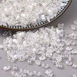 (HTL160)Éclat de cristal Perles miyuki demi tila, perles de rocaille japonais, 2 trou, (lustre en cristal htl 160), 5x2.3x1.9mm, Trou: 0.8mm, environ1250 pcs / 50 g
