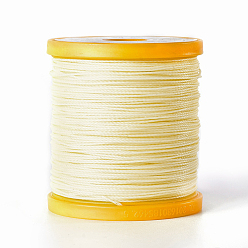 Bisque Round Waxed Polyester Cord, Micro Macrame Cord, Leather Sewing Thread, for Bracelets Jewelry Making, Beading Crafting Macrame, Bisque, 0.65mm, about 164.04 yards(150m)/roll