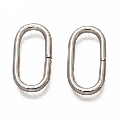 Stainless Steel Color 304 Stainless Steel Open Jump Rings, Oval, Stainless Steel Color, 19x10x2mm, inner diameter: 6x15mm