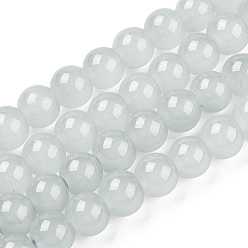 Гейнсборо Выпечки окрашены имитация нефрита стекловолокна круглый шарик, светло-серые, 6.5 мм, отверстие : 1.5 мм, около 145 шт / нитка, 31.8 дюйм