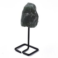 Зеленый Авантюрин Натуральные зеленые авантюрные дисплеи, грубый необработанный камень, с напылением железа, самородки, 111~158 мм