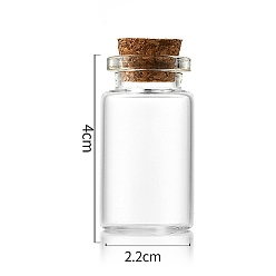 Прозрачный Стеклянная бутылка, с пробкой, бутылка желаний, колонка, прозрачные, 2.2x4 см
