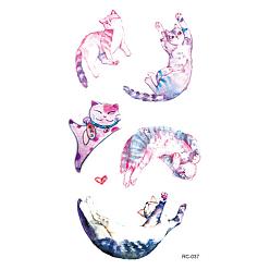 Cat Shape Съемные временные водостойкие татуировки, бумажные наклейки на тему животных, Узор кошки, 10.5x6 см