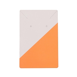 Dark Orange Rectangle Paper Earring Display Cards, Jewelry Display Cards for Earrings Necklaces Storage, Dark Orange, 9x5.9x0.05cm, Hole: 1.6mm