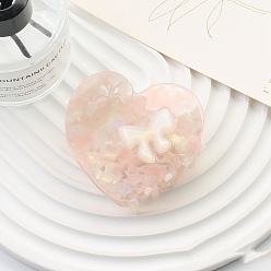 Pink Corazón con pinzas para el cabello con forma de garra de acetato de celulosa (resina), accesorios para el cabello para mujer niña, rosa, 70x65x53 mm