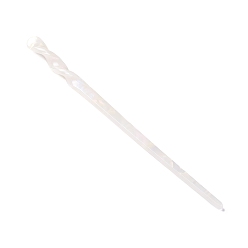 Blanc Bâtonnets de cheveux en acétate de cellulose (résine), forme de barre de torsion, blanc, 177x10x9.5mm