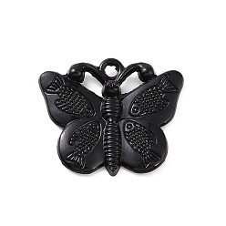 Бабочка Подвески из сплава , электрофорез черный, бабочка, 22.5x27x4 мм, отверстие : 2.2 мм