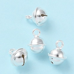 Silver 925 Sterling Silver Pendants, Bell Charms, Silver, 9.5x7.5mm, Hole: 1.6mm