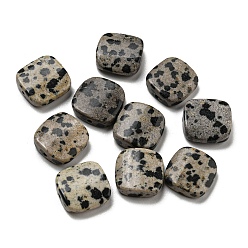 Jaspe Dalmate Perles de jaspe dalmatien naturelle, carré plat, 26.5~27x26.5~27x5~6mm, Trou: 0.9~1mm