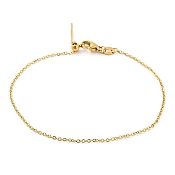 Doré  304 acier inoxydable ajouter une perle bracelets de chaînes de câble réglables pour les femmes, or, 21.7x0.1 cm.