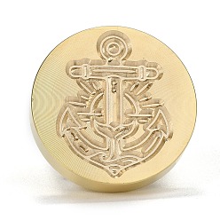 Anchor & Helm Brass Retro Wax Sealing Stamp, with Wooden Handle for Post Decoration DIY Card Making, Anchor & Helm Pattern, 90x25.5mm