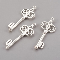 Silver Tibetan Silver Pendants, Lead Free, Nickel Free and Cadmium Free, 45mm long, 17mm wide, 2.5mm thick, hole: 2.5mm