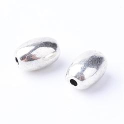 Antique Silver Tibetan Style Alloy Beads, Oval, Cadmium Free & Lead Free, Antique Silver, 8x6mm, Hole: 1mm, about 1080pcs/1000g