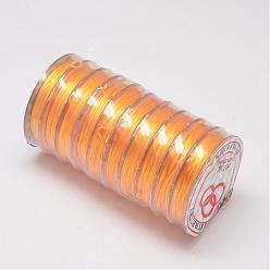 Orange Flat Elastic Crystal String, Elastic Beading Thread, for Stretch Bracelet Making, Orange, 0.8mm, about 10.93 yards(10m)/roll