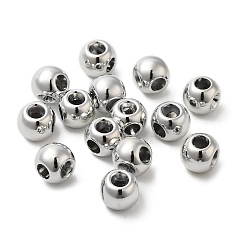 Silver Plating Acrylic Beads, Round, Silver, 8x7x6.5mm, Hole: 2mm and 3mm